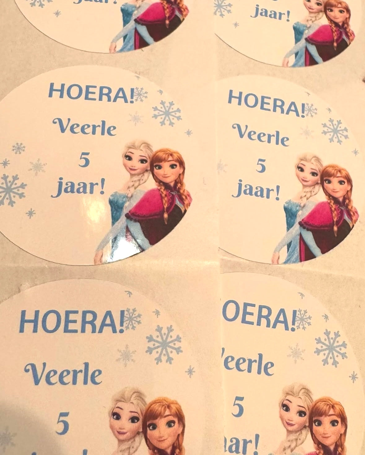 Verjaardag / Traktatie stickers Frozen 24 stuks