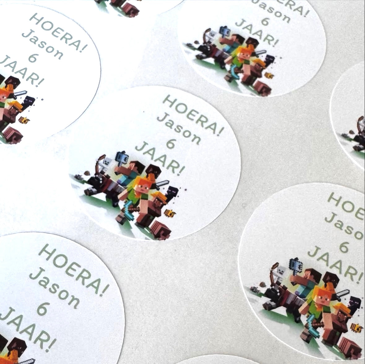 Verjaardag / Traktatie stickers Minecraft 24 stuks