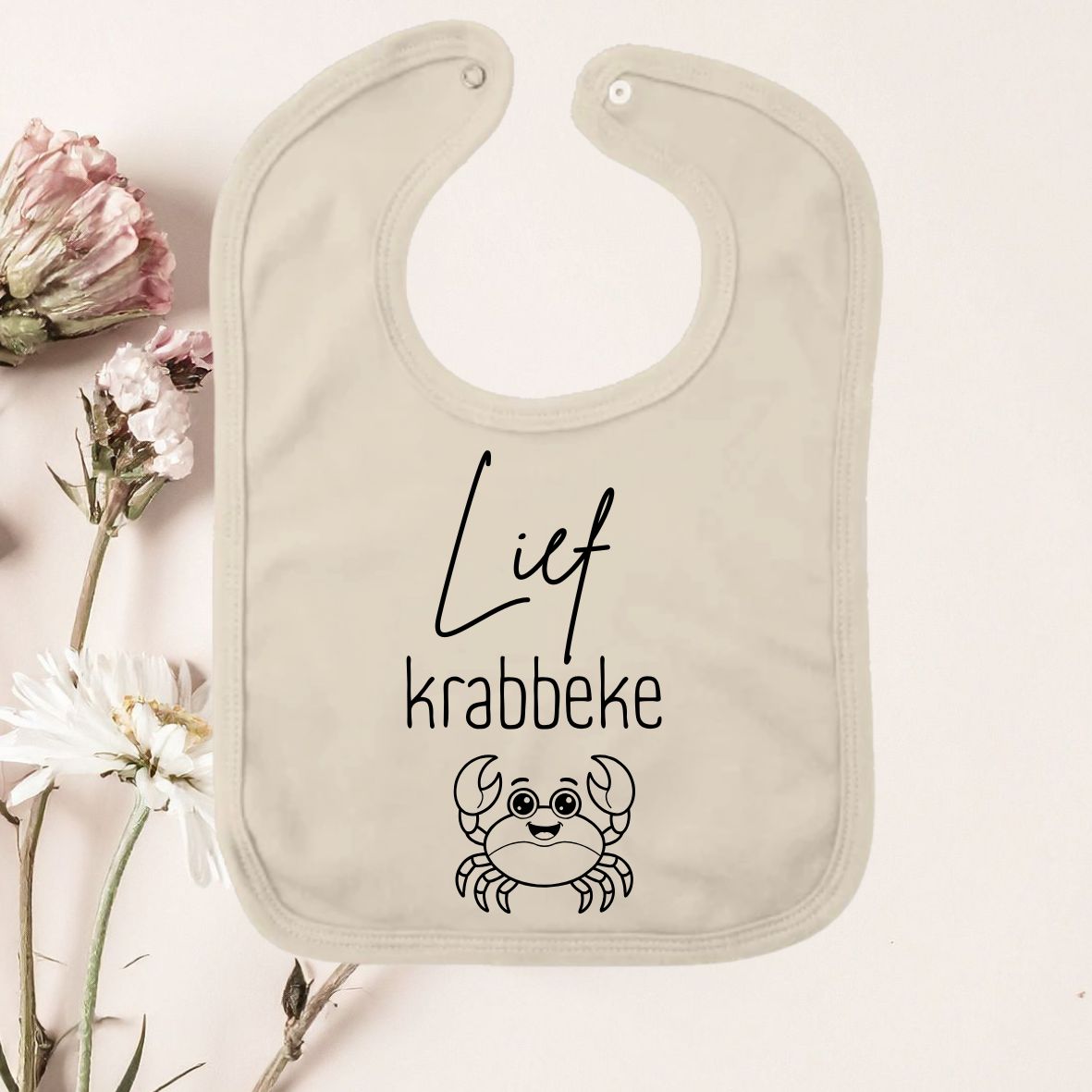 Gepersonaliseerd slabbetje met drukknop