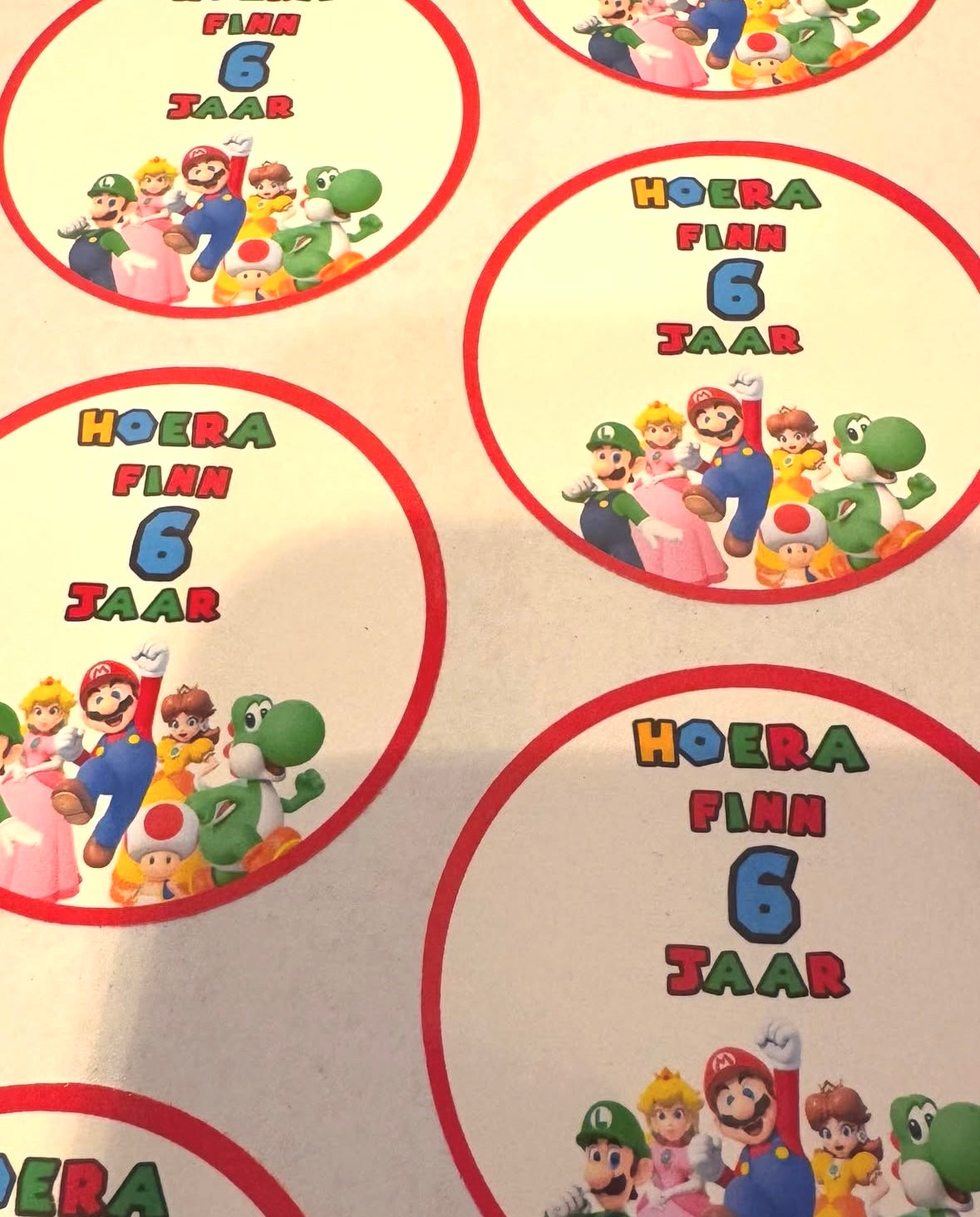 Verjaardag / Traktatie stickers Mario 24 stuks