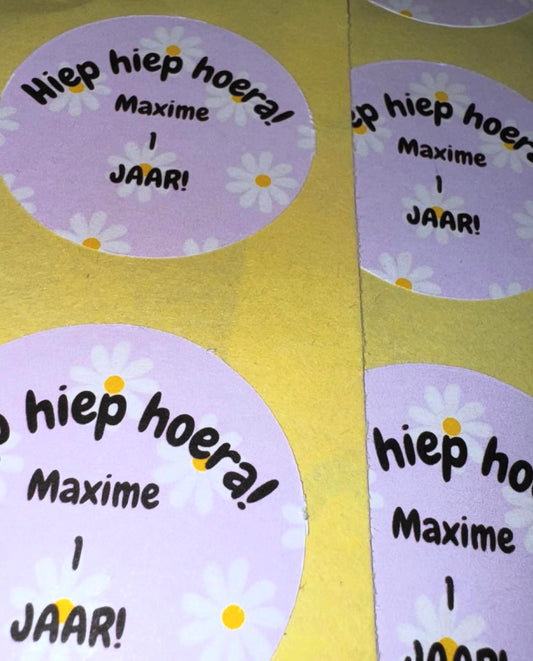 Verjaardag / Traktatie stickers Bloemen 24 stuks